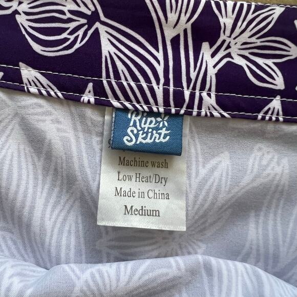 RipSkirt Hawaii Length 1 Medium Viola Purple 16.25” Hibiscus Velcro Wrap Beach - Picture 3 of 3